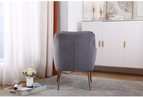 Modern Mid Century Chair Velvet Sherpa Armchair for Living Room Bedroom Office Easy Assemble