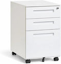 ENCASED Mobile Pedestal Metal File Cabinet - White