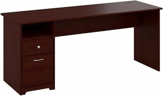 Bush Furniture Cabot 72W Computer Desk with Drawers in Harvest Cherry Large Work Table and Built-in Storage for Home Office 6 Foot Long Desktop