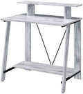 Maykoosh Writing Desk Rustic Home Office Desk with Shelves 32 White Desk