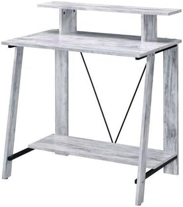 Maykoosh Writing Desk Rustic Home Office Desk with Shelves 32 White Desk