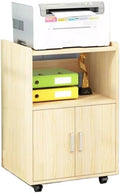 File Cabinets Removable Office Shelf Printer Shelf Filing Cabinet Multi-Tier Storage Shelf with Door Desk Side Cabinet File Storage Cabinets(Natural)