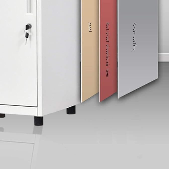 File Cabinet Office File Cabinet Iron Belt Lock File Cabinet White Multifunctional Cabinet with Drawer Black Home Bedside Desk Office File Cabinet (Color : Black Size : B) (Gold Brass)