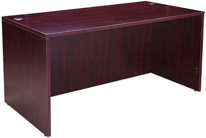 Boss Office Products Holland 66 Executive U-Shape Desk with File Storage Pedestal Mahogany
