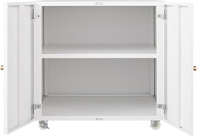 Metal Mobile File Cabinet Rolling Printer Stand Versatile Storage Locker for Home Office White White