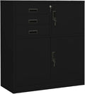 File Cabinets Standing Cabinets Bookcases Office Cabinet Black 35.4x15.7x40.2 Steel Counter Cabinet with Lockable Doors for Home Office