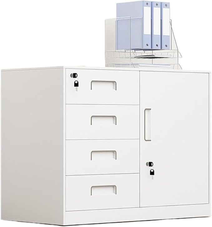 File Cabinet Metal Data Office Filing Cabinet with Lock Drawer Mobile Storage Tool Cabinet Under Desk Storage(Color:D)