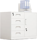File Cabinet Metal Data Office Filing Cabinet with Lock Drawer Mobile Storage Tool Cabinet Under Desk Storage(Color:D)