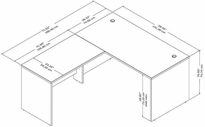 Bush Business Furniture Studio C 60W x 30D L Shaped Desk with 42W Return in Platinum Gray L Workstation for Home or Professional Office