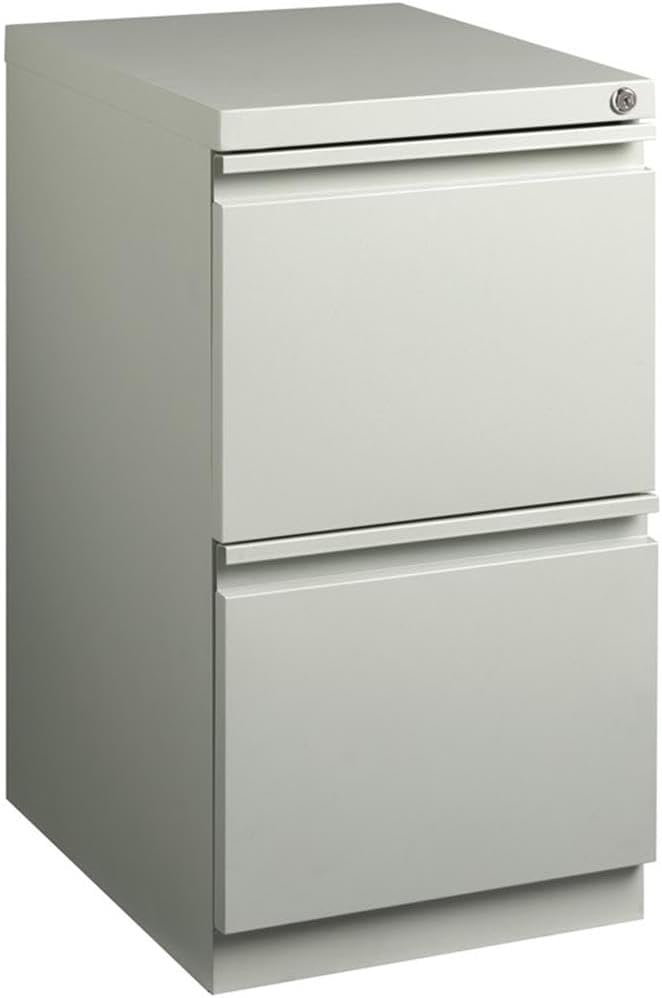 Home Square Mobile Pedestal 2-Drawer Filing Cabinet Set in Light Gray (Set of 2)