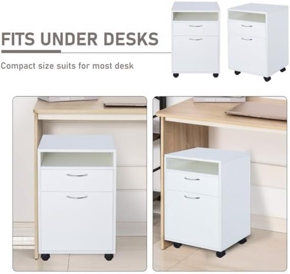 File Cabinet/Storage Cabinet1 Shelf and 2 Drawers-White