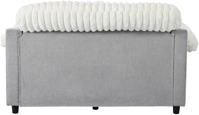 Polibi Modern 65.25 Chaise Lounge Sofa Ultra-Soft Accent Chair with Pocket Spring Cushion Ergonomic Backrest and 2 Pillows Deep Seat for Living Room Beige
