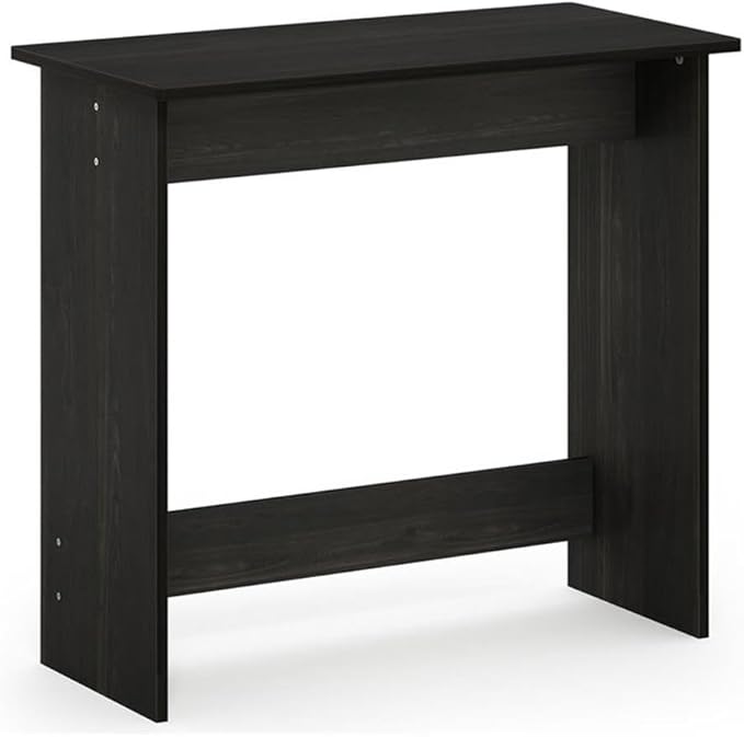 Pemberly Row Study Table 31.5 Wide Engineered Wood Writing Desk Espresso Finish Compact Design with Rounded Corners Home Office Furniture for Small Spaces