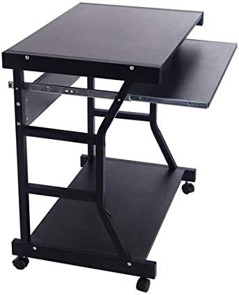 Home Office Computer Desk Moveable Four-Wheel Drawers and Storage Shelf Home Office Desk Sturdy and Space-Saving