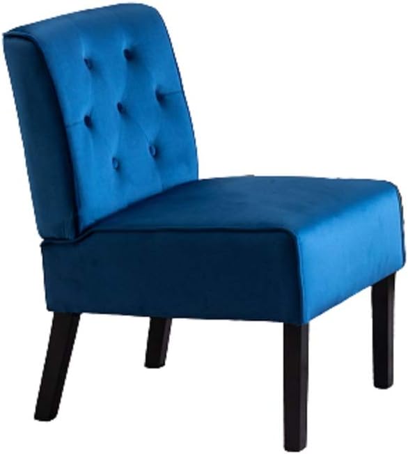 Reeso 2-Piece Living Room Armless Button Tufted Pattern Accent Chair Dark Blue