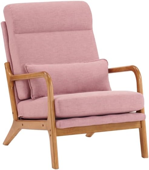 Pink Accent Chair Living Room Chairs Guest Sofa for Living Room Bedroom Balcony Studio Reading Armchair for Bedroom SunroomLobby Chair Office Waiting Room Side Chair 70 x 50 x 50cm(L x W x H)