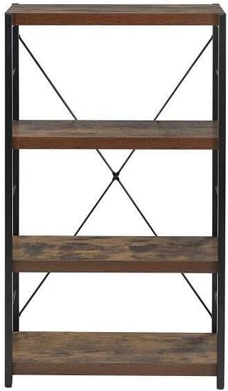 Maykoosh Weathered Oak Desk with Black Metal Legs - Home Office Writing Table 22x46x28 Inch