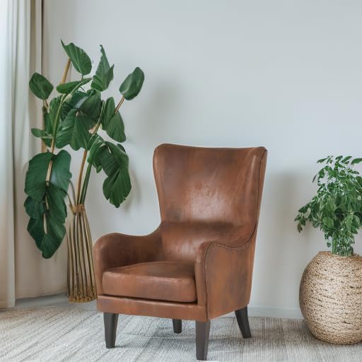 Christopher Knight Home Lorenzo Fabric Studded Club Chair Brown 36D x 26.75W x 41.5H in