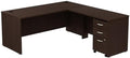 Bush Business Furniture Office in an Hour 2 Person Straight Cubicle Desks with Storage Drawers and Organizers in Hansen Cherry | Double Workstation Set with Privacy Panels for Commercial Workspace