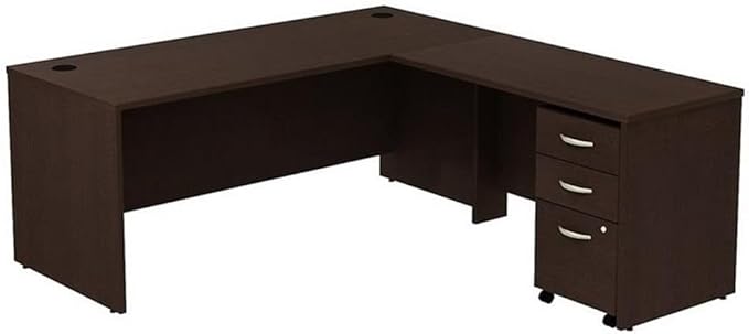Bush Business Furniture Office in an Hour 2 Person Straight Cubicle Desks with Storage Drawers and Organizers in Hansen Cherry | Double Workstation Set with Privacy Panels for Commercial Workspace