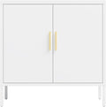DShade Sideboard Cabinet Cold-Rolled Steel Storage Cabinet with 2 Doors &amp 2 Adjustable Shelves Garage Storage Cabinet Metal File Cabinet for Home Office School Gym (White)