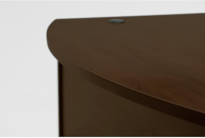 Bush Business Furniture Series C 60W x 43D Right Hand L-Bow Desk Shell in Mocha Cherry