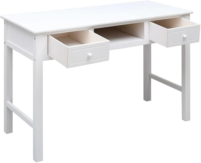 Computer DeskHome Office DeskStudy Writing Table for Home Office Modern Simple Style DeskWriting Desk White 43.3x17.7x29.9 Wood