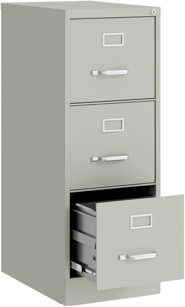 UrbanPro 3 Drawers 40.19 Vertical Light Gray Metal Filing Cabinet Lockable Pre-Assembled Stationary Letter Size for Home Office