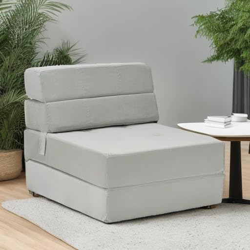 Giantex Convertible Sofa Bed Floor Couch Sleeper Folding Futon Guest Bed Modern Chaise Lounge Upholstered Padded Cushion Large Accent Chair Living Room Bedroom Gray