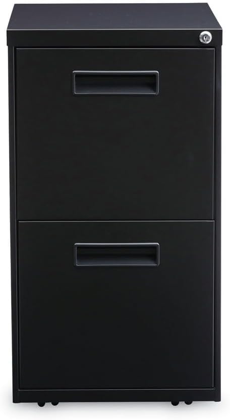 Alera PAFFBL Two-Drawer Metal Pedestal File 14 7/8w X 19-1/8d X 27-3/4h Black