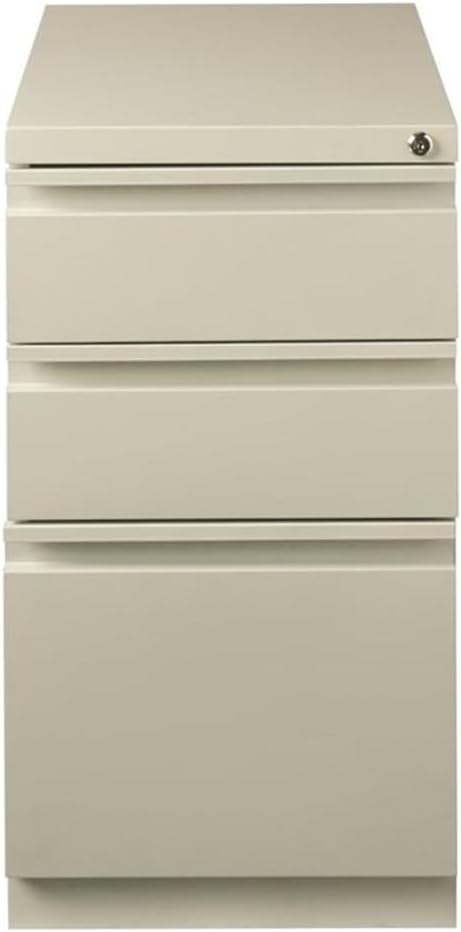 Hirsh 23-in Deep Mobile Pedestal 3-Drawer Box/Box/File. Full Width Pull. Gray