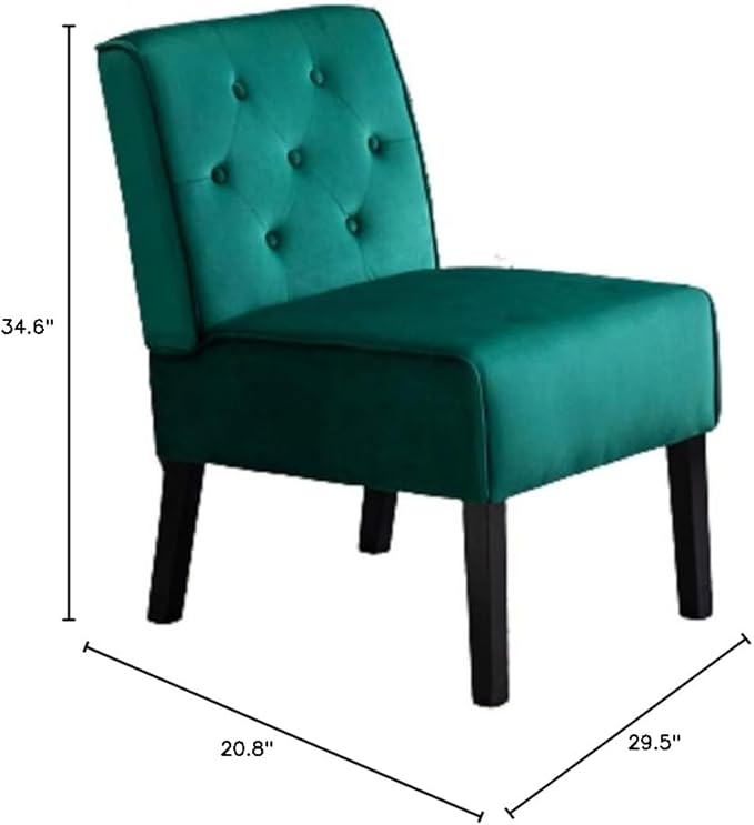 Reeso 2-Piece Living Room Armless Button Tufted Pattern Accent Chair Green