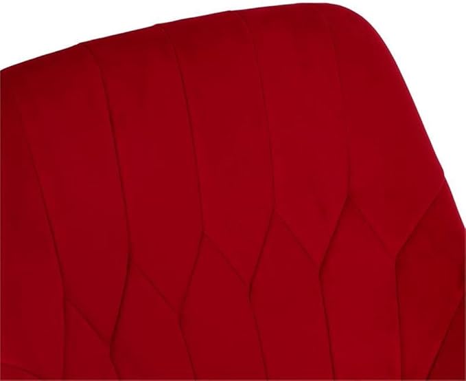LuxenHome Modern Accent Velvet Chairs Upholstered Red Rocking Chair Dining Chairs Single Sofa Arm Chair for Living Room Bedroom Leisure Lounge Chairs with Metal Stand