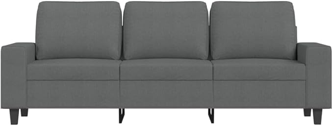 vidaXL 3-Seater Sofa in Dark Gray - 70.9 Wide Upholstered in Polyester Fabric Modern Style for Living Room Lounge Office