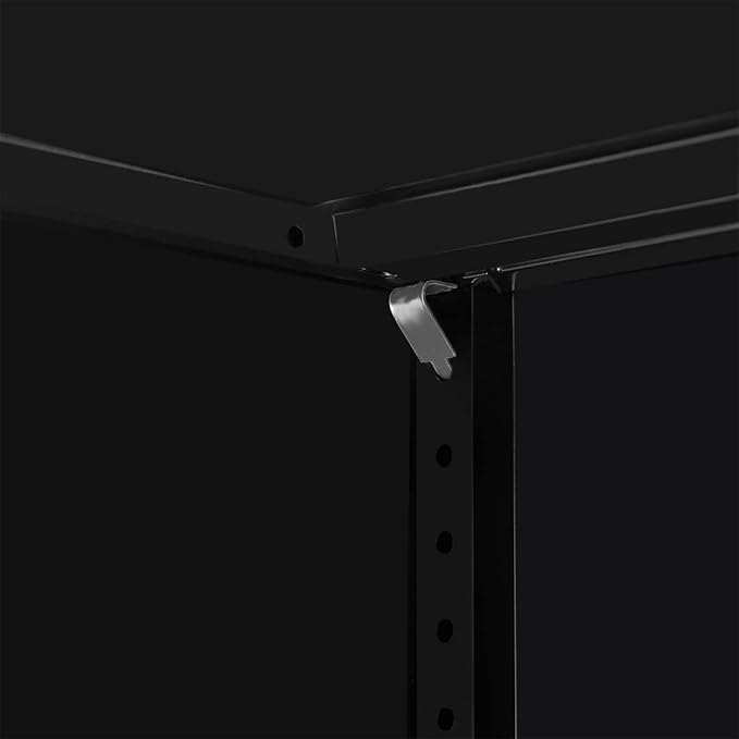 GLigeT Filing Cabinet Black Metal Filing Cabinet Storage Cabinet with 2 Doors and 2 Shelves Lockable Steel Storage Cabinet for Office File Storage Cabinets