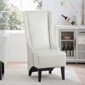 Throne Chair for Living Room Modern High Back Upholstered White Faux Leather Wingback Dining Chairs with Wooden Legs Mysterious Gothic Decor for Home Office Dining Room Table Head Chairs