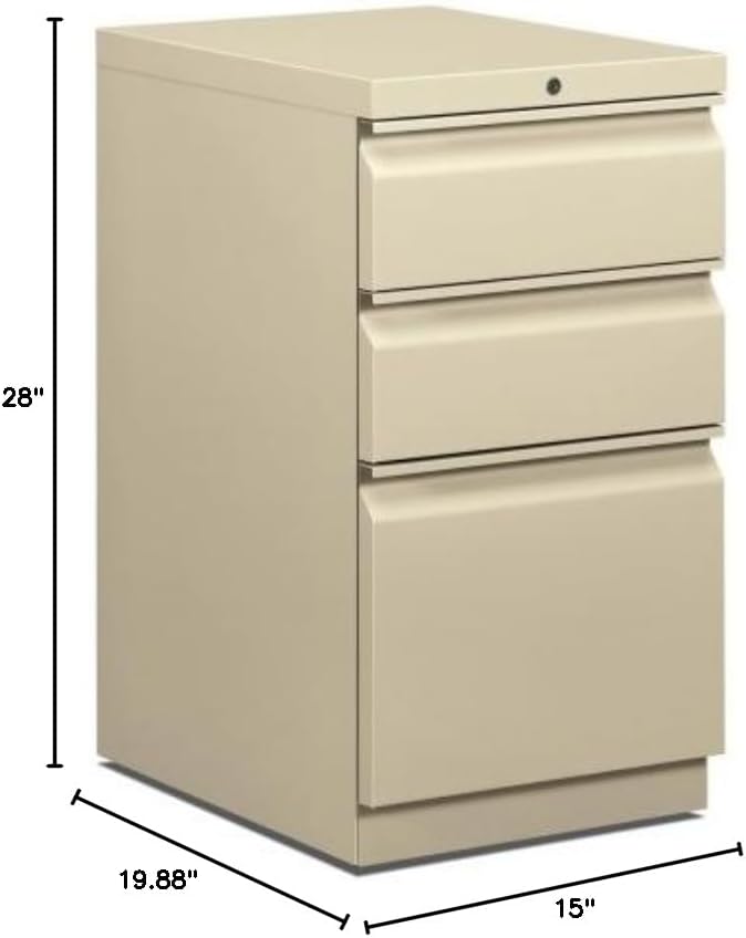 Hon Brigade Series R Pull Pedestal Box/Box/Files-Mobile PedBox/Box/FileR Pull15x19-7/8x28Putty