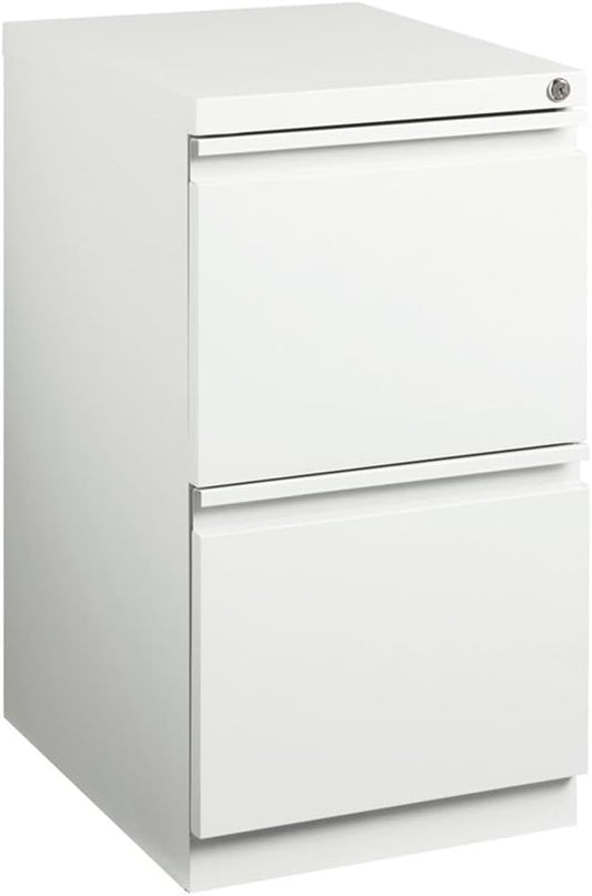 Pemberly Row 2 Drawers 27.75 Vertical White Metal Filing Cabinet Lockable Pre-Assembled Stationary Letter Size for Home Office