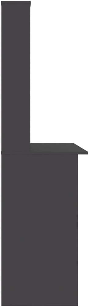 Small Computer DeskSchool Writing DeskHome Office DeskStudy DeskWork Home Office Desk for Small SpaceDesk with Shelves Gray 43.3x17.7x61.8 Chipboard