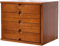 Solid Wood D File Cabinet with Multilayer Storage Box Drawers and Desk Organizer Monitor Stand/Printer Holder4 Layer