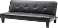 Glory Furniture Alan Faux Leather Sleeper Sofa in Black