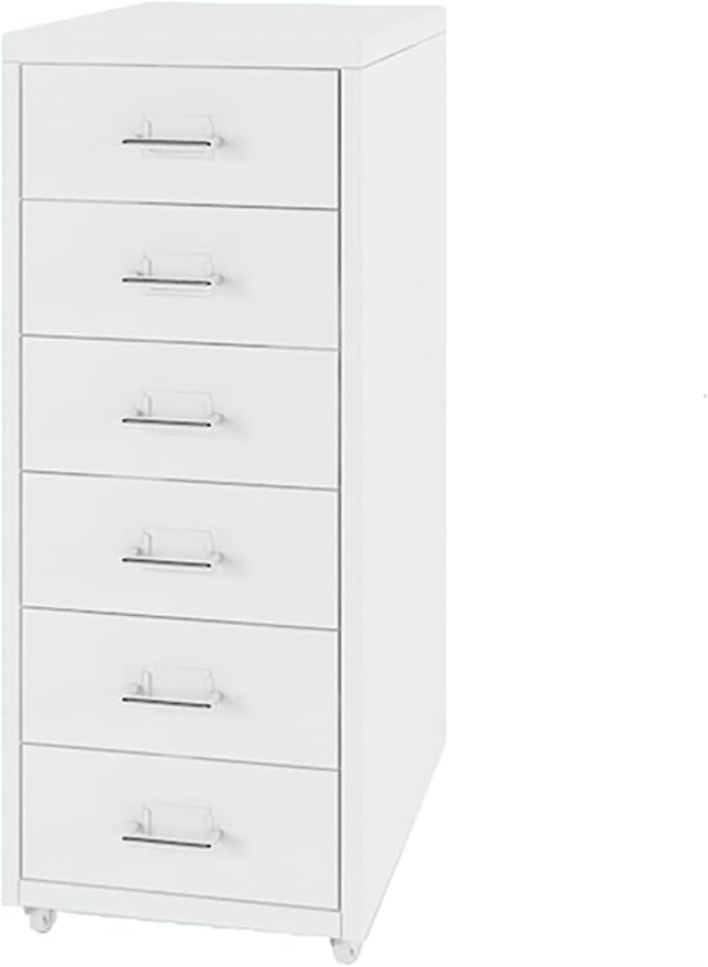 6 Drawer Mobile File Cabinet Drawer Cabinet Office Household Mobile Storage Cabinet Vertical Under Desk Storage(Color:B)