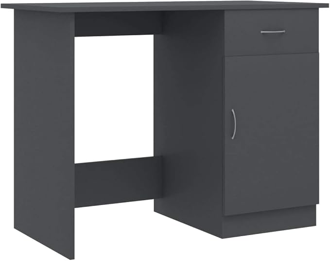 Computer DeskStudy TableOffice Writing DeskModern Study Writing Table for Home OfficeDesk Gray 39.4x19.7x29.9 Chipboard