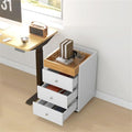 White Rolling Cabinet Mobile Organization for Home Office Under Desk Storage on Wheels16.9 W x 15.7 D x 26.2 H Particleboard Rolling File Cabinet Mobile Storage for Home or Professional Office
