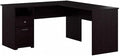 Bush Home Cabot 60W L Shaped Computer Desk with Drawers in Espresso Oak