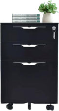 Under Desk Storage Cabinet File Cabinet Three Drawer Office Cabinet Removable Short Cabinet with Locking Drawer Cabinet (Color : Black)