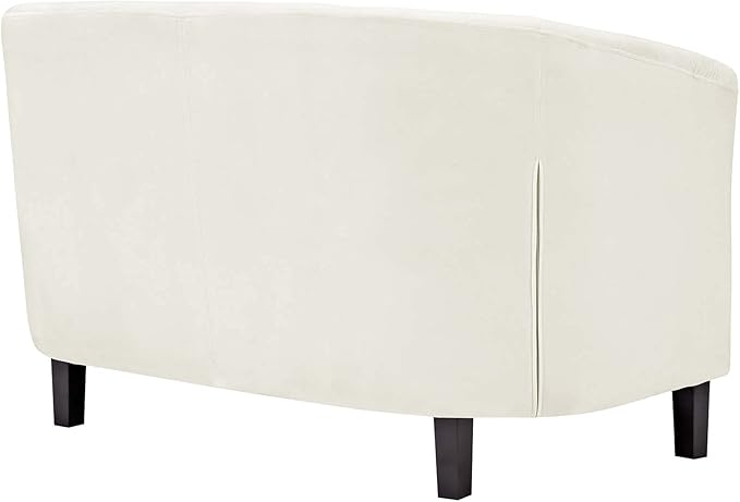 Modway Prospect Velvet Upholstered Contemporary Modern Loveseat In Ivory