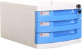 Plastic Storage Drawers Desk Storage Unit Organizer Lockable File Cabinet A4 Box for OfficeD-3 Drawers
