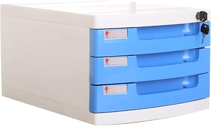 Plastic Storage Drawers Desk Storage Unit Organizer Lockable File Cabinet A4 Box for OfficeD-3 Drawers