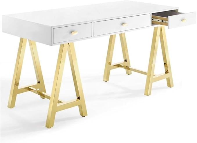 Modway Jettison Office Desk Gold White